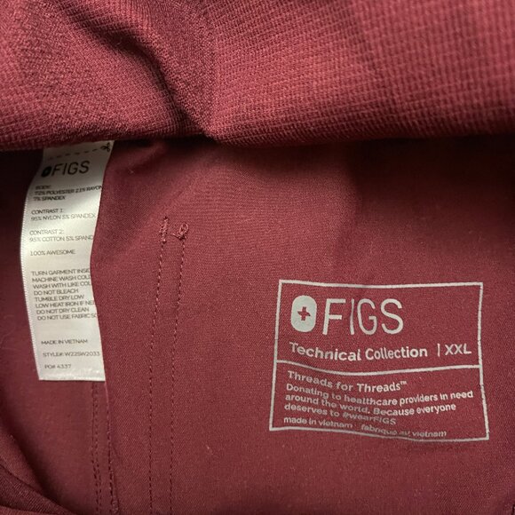 FIGS Yola Maternity Scrub Pants Maroon Size Women's XXL - Picture 9 of 13